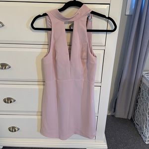 express pink Dress cut out low back black lace